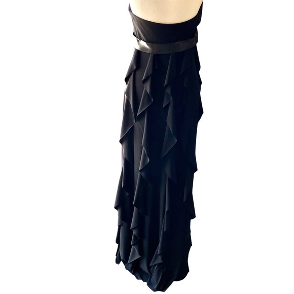 Timeless Black Formal with Cascading Ruffles. Size 10. - Picture 7 of 11